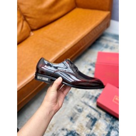 Balmain Red Calf Leather Lace Up Shoes For Men