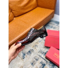 Balmain Red Calf Leather Lace Up Shoes For Men