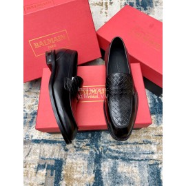 Balmain Fashion Woven Calf Leather Shoes For Men