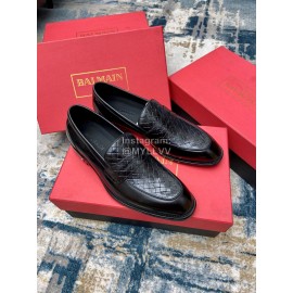 Balmain Fashion Woven Calf Leather Shoes For Men