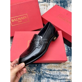Balmain Fashion Woven Calf Leather Shoes For Men