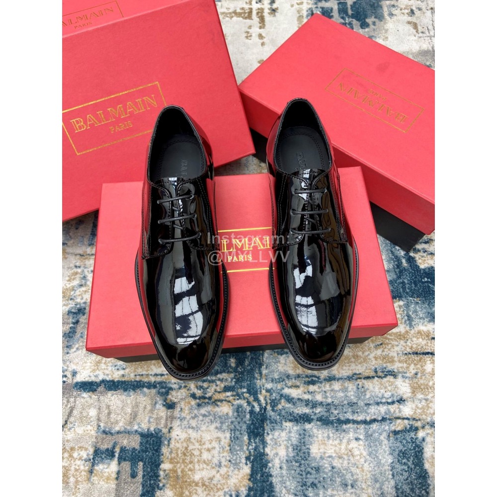 Balmain Patent Calf Leather Lace Up Shoes For Men