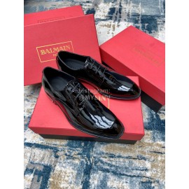 Balmain Patent Calf Leather Lace Up Shoes For Men