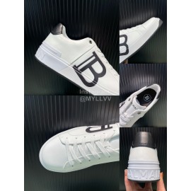 Balmain New Calf Leather Lace Up Leisure Shoes For Men White