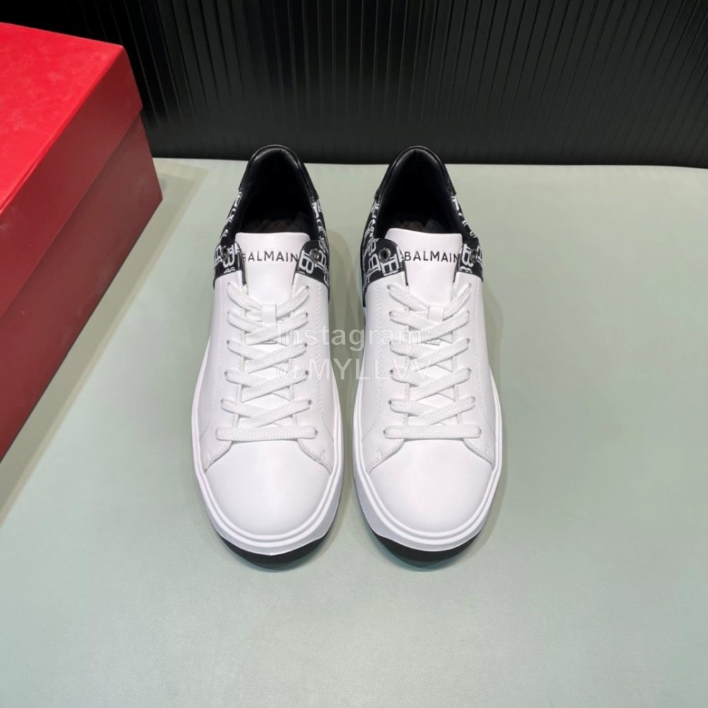 Balmain New Calf Leather Lace Up Leisure Shoes For Men Black