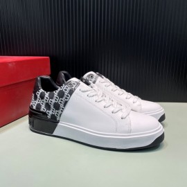 Balmain New Calf Leather Lace Up Leisure Shoes For Men Black