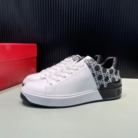 Balmain New Calf Leather Lace Up Leisure Shoes For Men Black