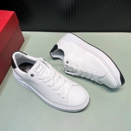 Balmain New Calf Leather Lace Up White Leisure Shoes For Men