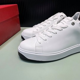 Balmain New Calf Leather Lace Up White Leisure Shoes For Men