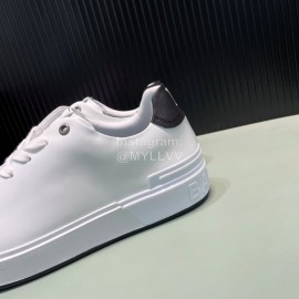 Balmain New Calf Leather Lace Up White Leisure Shoes For Men