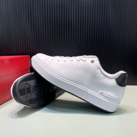 Balmain New Calf Leather Lace Up White Leisure Shoes For Men