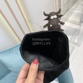 Balmain Autumn Winter New Velvet Cowhide Pointed B Heel Boots For Women