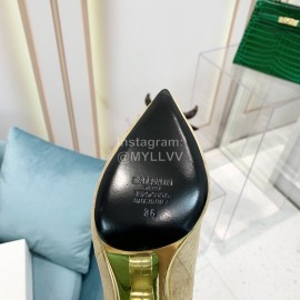 Balmain Autumn Winter New Velvet Cowhide Pointed B Heel Boots For Women Beige