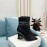 Balmain Autumn Winter New Cowhide Pointed B Heel Short Boots For Women Black