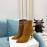Balmain Autumn Winter New Velvet Cowhide Pointed B Heel Short Boots For Women Brown