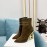 Balmain Autumn Winter New Velvet Cowhide Pointed B Heel Short Boots For Women Coffee