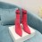 Balmain Skye Knitted High Heel Short Boots For Women Rose Red