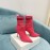 Balmain Skye Knitted High Heel Short Boots For Women Rose Red