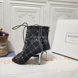 Balmain Fashion Leather High Heel Lace Up Boots For Women 