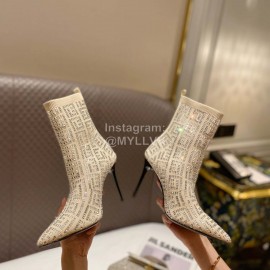 Balmain Autumn And Winter New Pointed Full Diamond Knitted Boots For Women 