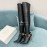 Balmain Autumn Winter New Pointed Letter Chain Long Boots For Women Black