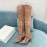 Balmain Autumn Winter New Velvet Pointed Letter Chain Long Boots For Women Coffee
