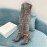 Balmain Autumn Winter New Velvet Pointed Letter Chain Long Boots For Women Gray