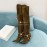 Balmain Autumn Winter New Velvet Pointed Letter Chain Long Boots For Women 