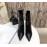Balmain Autumn Winter Cowhide Pointed B Heel Short Boots For Women Black