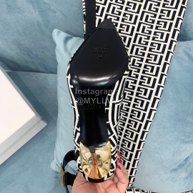 Balmain Skye Knitted High Heeled Long Boots For Women White