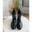 Balmain Autumn Winter New Calf Strap Martin Boots For Women Black