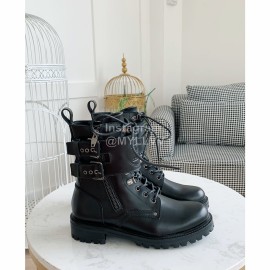 Balmain Autumn Winter New Calf Strap Martin Boots For Women Black