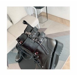 Balmain Autumn Winter New Calf Strap Martin Boots For Women