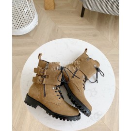 Balmain Autumn Winter New Calf Strap Martin Boots For Women Brown