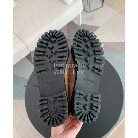 Balmain Autumn Winter New Calf Strap Martin Boots For Women Brown