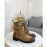 Balmain Autumn Winter New Brown Calf Strap Martin Boots For Women