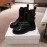 Balmain Autumn Winter Cool Calf Strap Martin Boots For Women Black