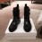 Balmain Autumn Winter Cool Calf Strap Martin Boots For Women Black