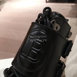 Balmain Autumn Winter Cool Calf Strap Martin Boots For Women Black