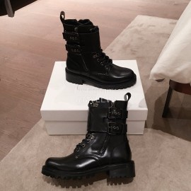 Balmain Autumn Winter Cool Calf Strap Martin Boots For Women Black