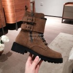 Balmain Autumn Winter Cool Calf Strap Martin Boots For Women Brown