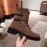 Balmain Autumn Winter Cool Calf Strap Martin Boots For Women Brown