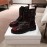 Balmain Autumn Winter Cool Calf Strap Martin Boots For Women Red