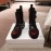 Balmain Autumn Winter Cool Calf Strap Martin Boots For Women Red