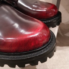 Balmain Autumn Winter Cool Calf Strap Martin Boots For Women Red