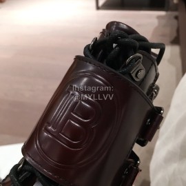 Balmain Autumn Winter Cool Calf Strap Martin Boots For Women Red