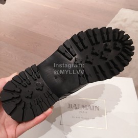 Balmain Autumn Winter Cool Black Calf Strap Martin Boots For Women