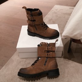 Balmain Autumn Winter Cool Calf Strap Martin Boots For Women