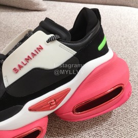 Balmain New Thick Soled Casual Sneakers For Women Rose Red