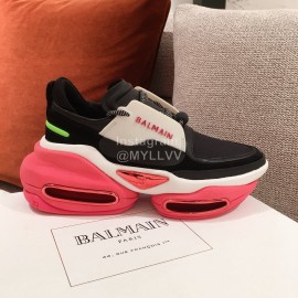 Balmain New Thick Soled Casual Sneakers For Women Rose Red